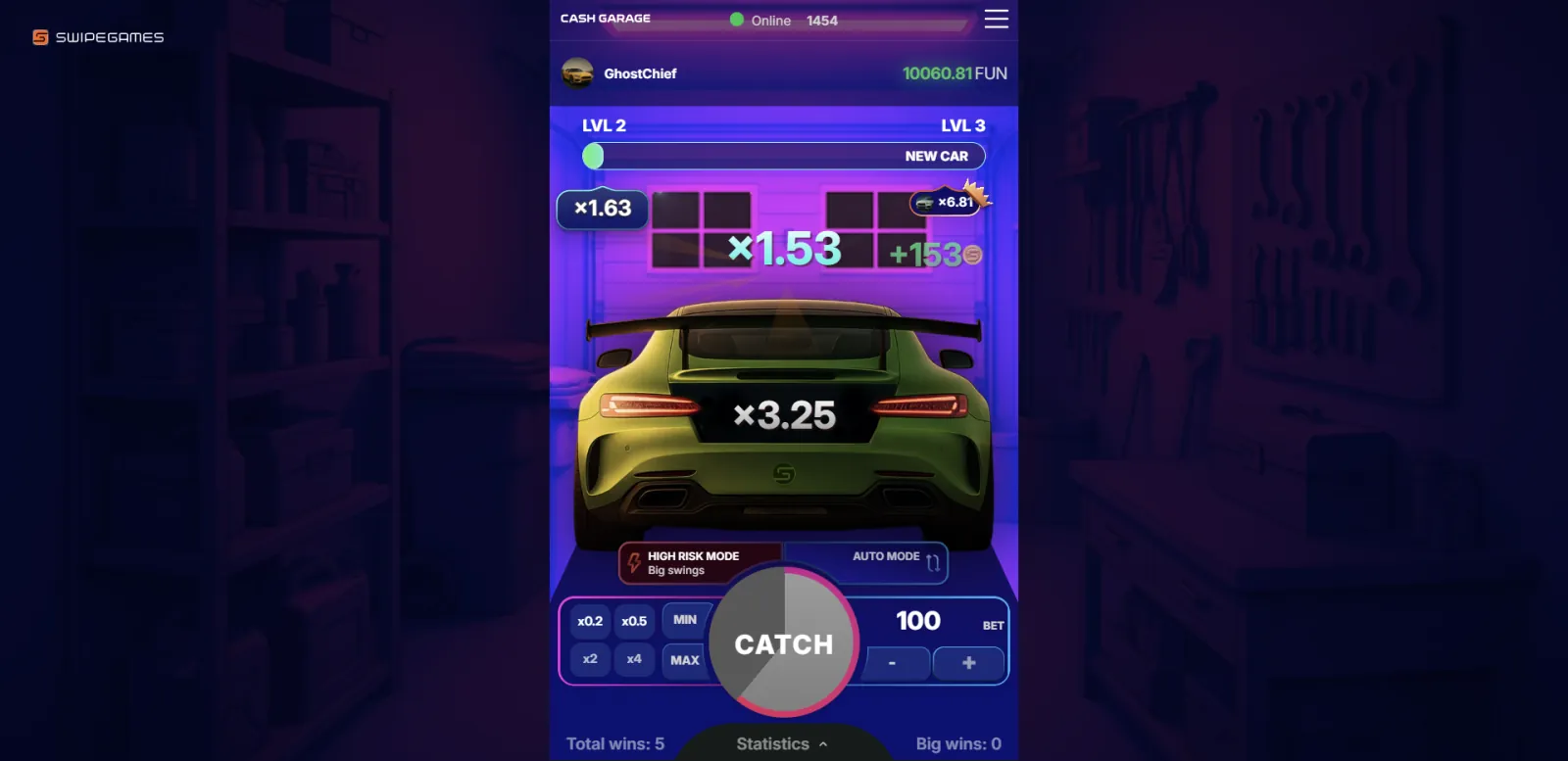 Cash Garage Catch Game