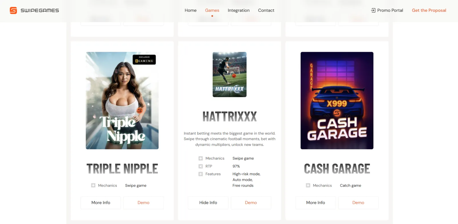 Hattrixxx game on Swipe Games catalog
