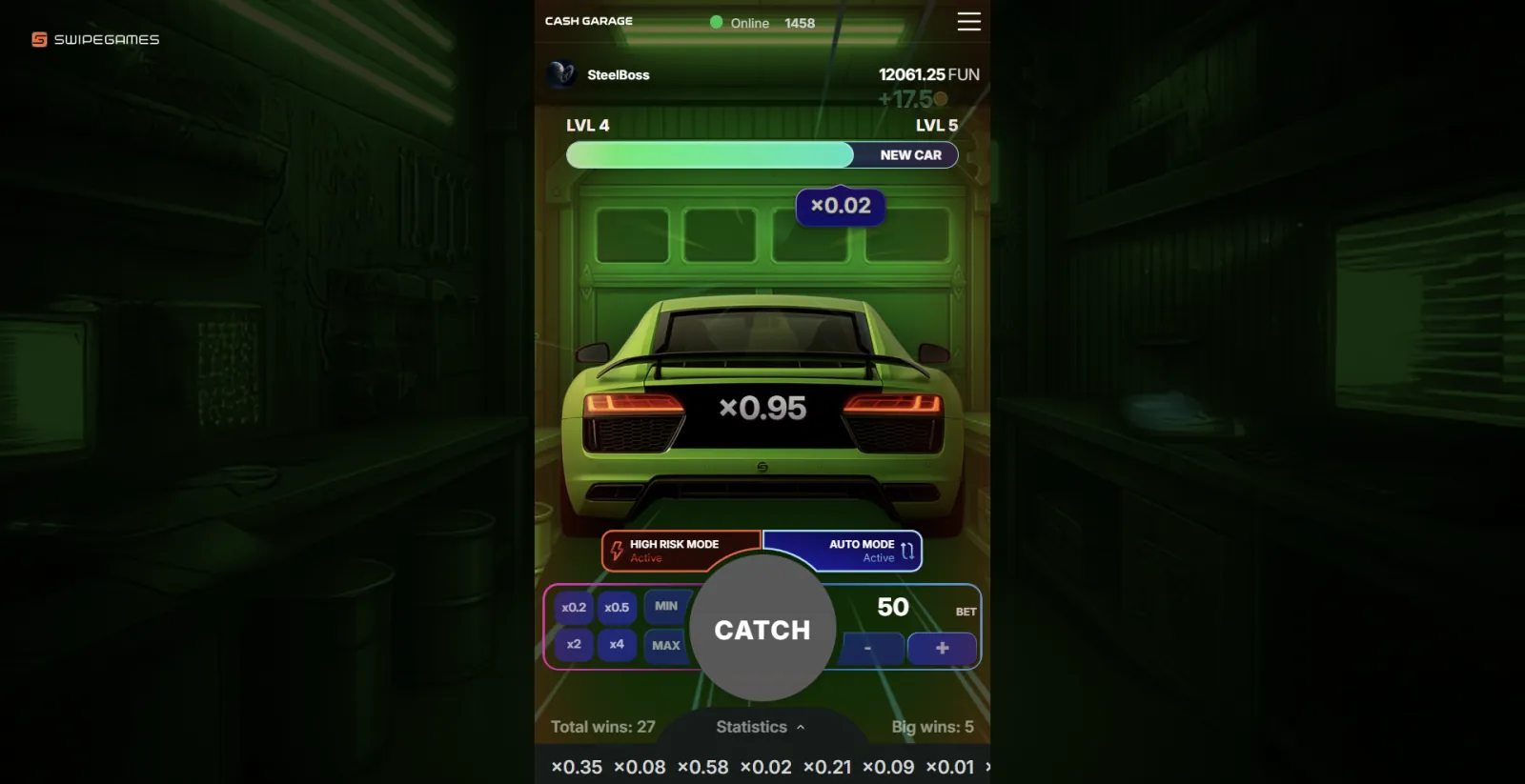 Cash Garage Auto Mode