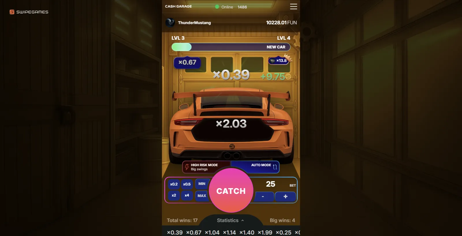 Cash Garage Game Progression