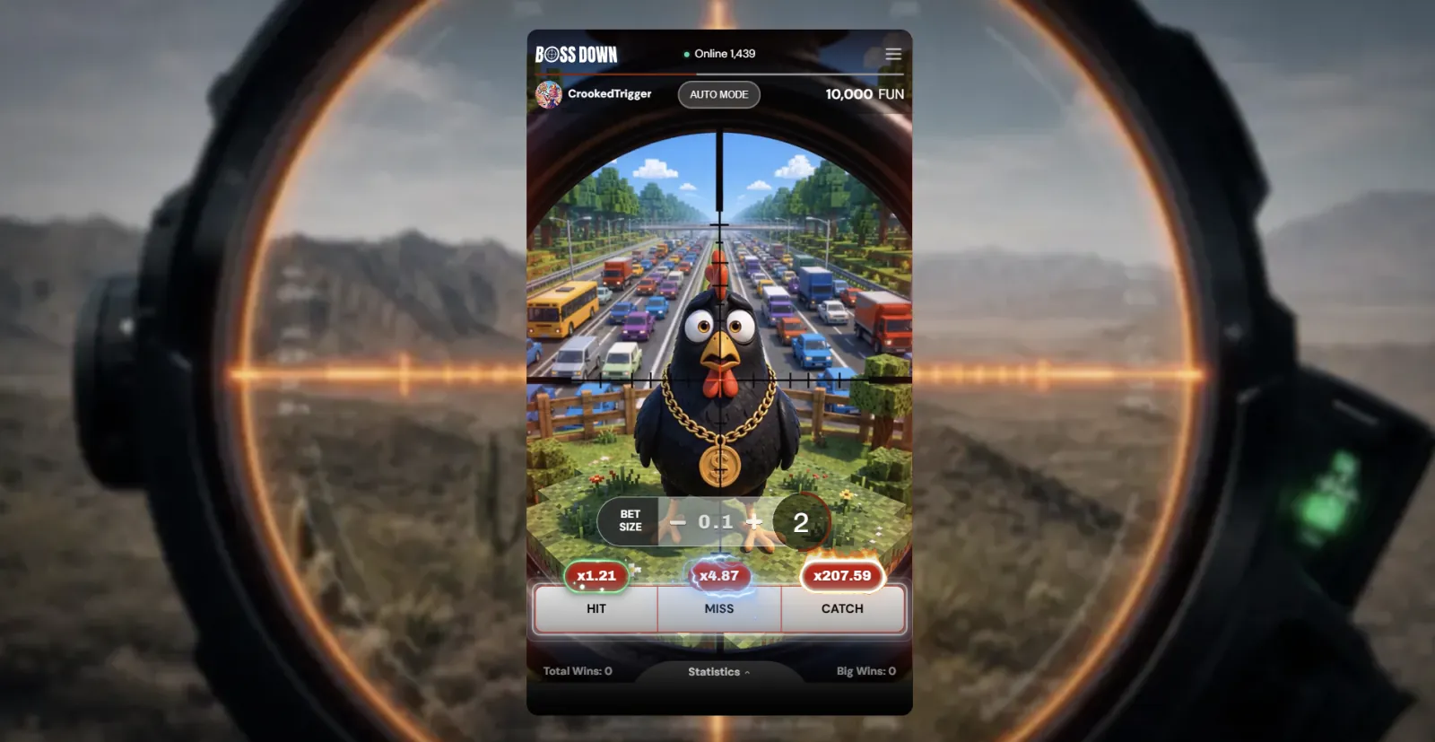 Boss Down game interface