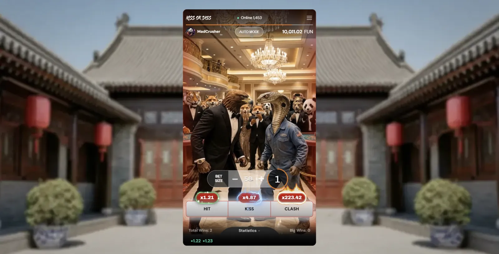 Kiss or Diss demo screen