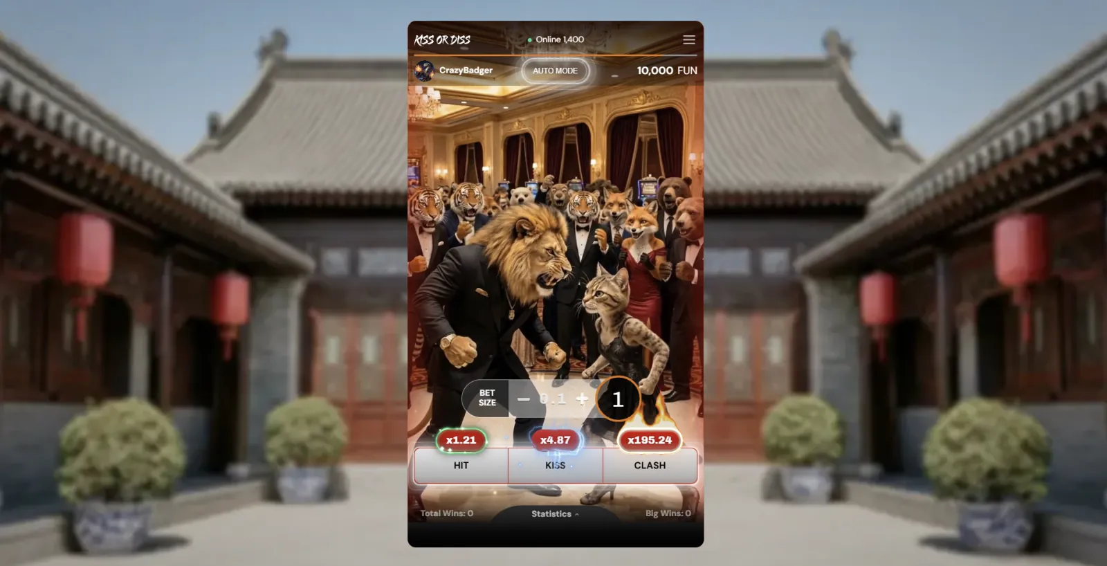 Kiss or Diss game screen