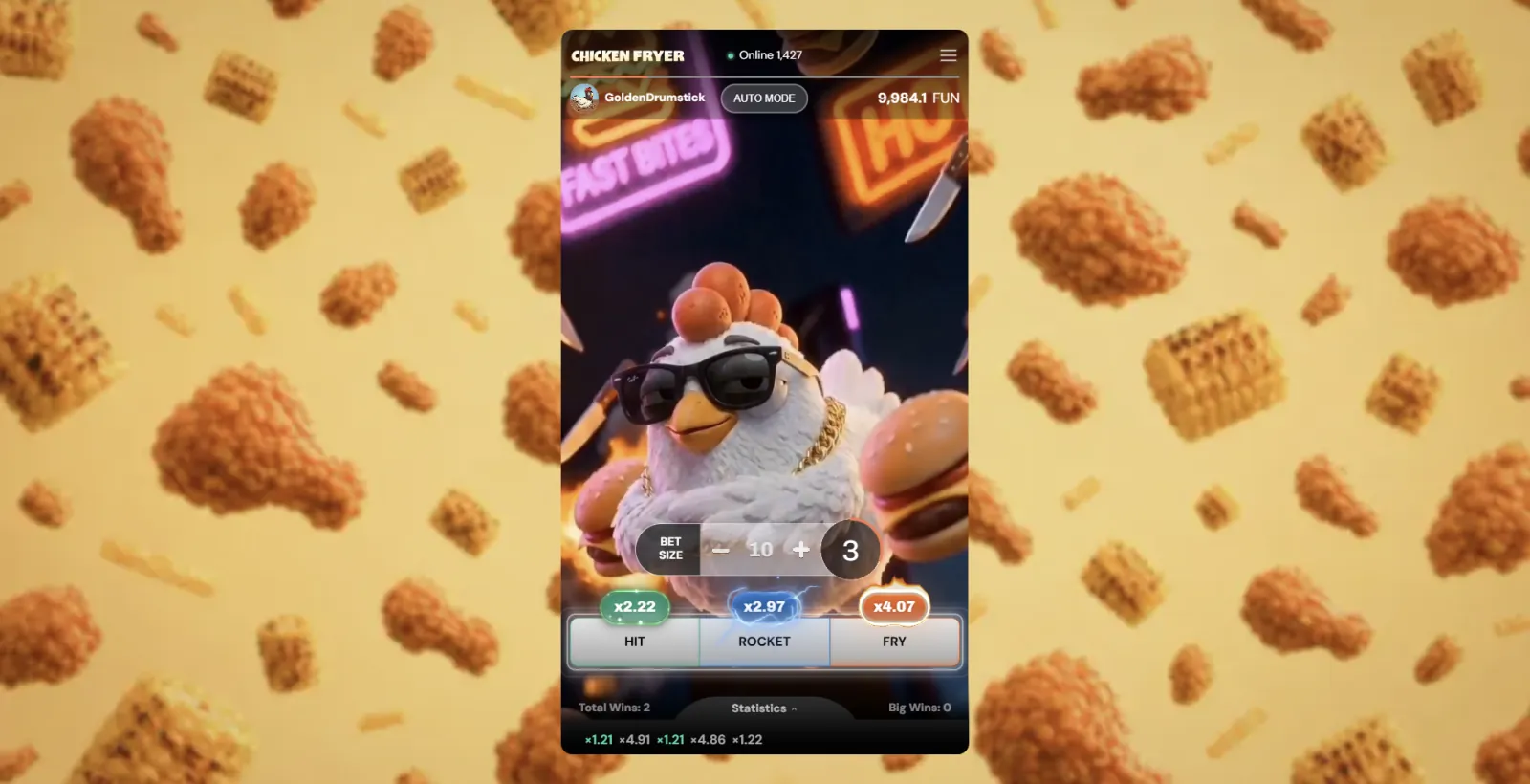 Chicken Fryer instant swipe game